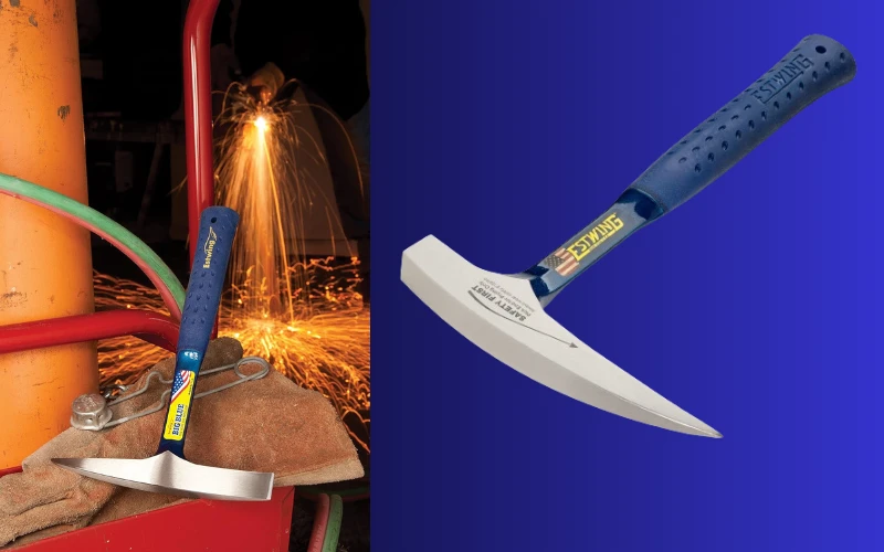 Welding Chipping Hammer ESTWING Big Blue- 14 oz Slag Removal Tool with Forged Steel Construction & Shock Reduction Grip - E3-WC Welding Chipping Hammer ESTWING