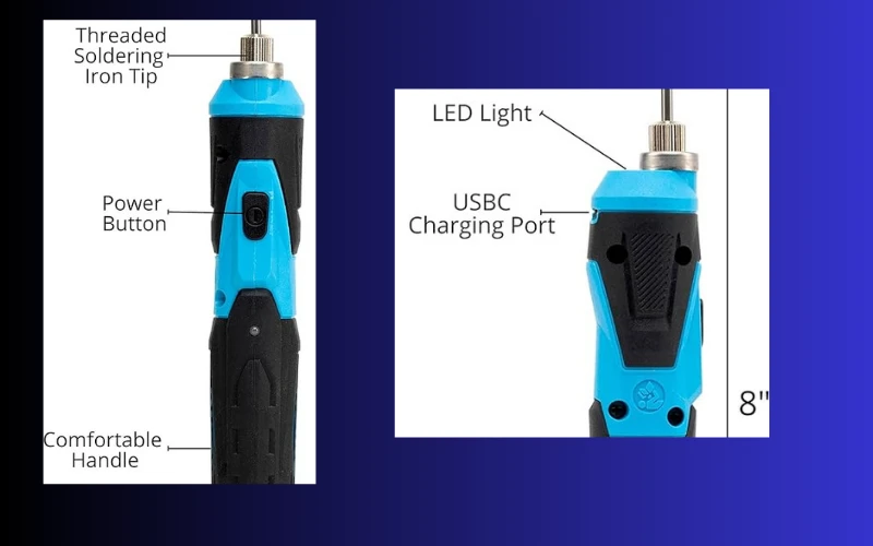 Wireless soldering iron kit NEIKO 40421A ,Mini USB Rechargeable Solder Iron Pen, Rapid Heat 356-750°F (180-400°C) small electronic soldering kit, LED, 4V Lithium-Ion Battery, Cordless Soldering Iron Wireless soldering iron kit NEIKO