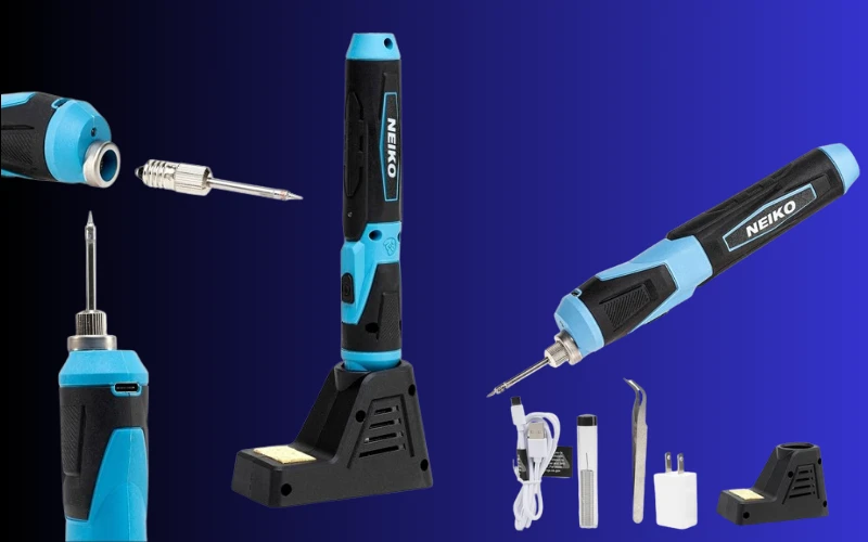 Wireless soldering iron kit NEIKO 40421A ,Mini USB Rechargeable Solder Iron Pen, Rapid Heat 356-750°F (180-400°C) small electronic soldering kit, LED, 4V Lithium-Ion Battery, Cordless Soldering Iron Wireless soldering iron kit NEIKO