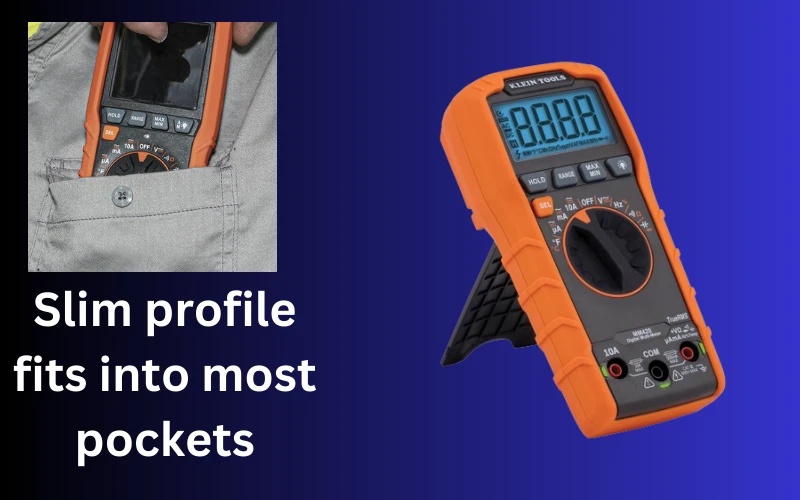 Klein MM450 Multimeter Slim Digital,Reverse Contrast Display with Lead Alert, Auto-Ranging TRMS, 600V AC/DC Voltage, Current, Resistance, Temp, Frequency, Continuity Klein MM450 Multimeter