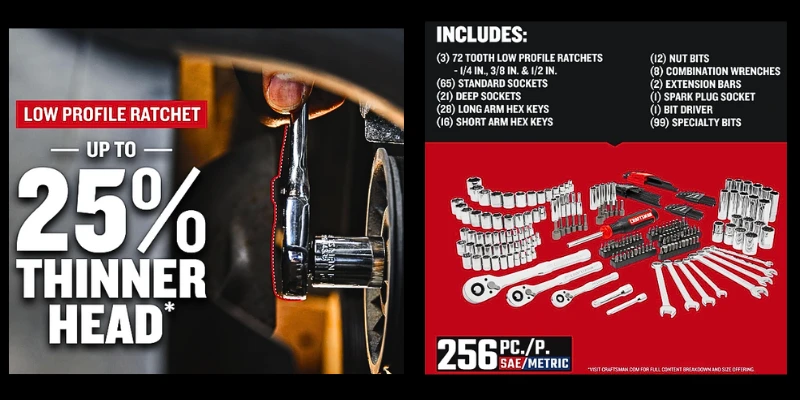 Unlocking Versatility: The Craftsman 256 Piece Mechanics Tool Set: Hand Tool and Socket Set with 2-Drawer Tool Box best craftsman mechanics tool set