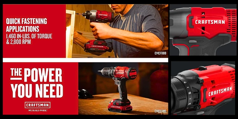 Craftsman V20 Max Combo Kit Cordless Drill and Impact Driver : Power and Performance Redefined craftsman drill and impact set